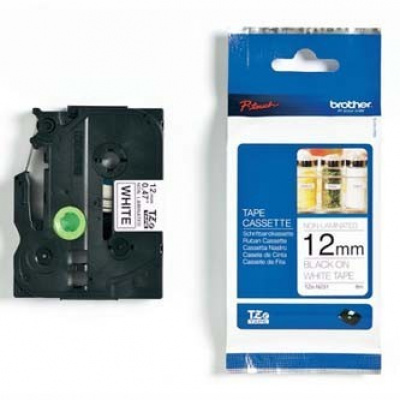 Brother TZ-N231 / TZe-N231, 12mm x 8m, fekete nyomtatás / fehér alapon, eredeti szalag