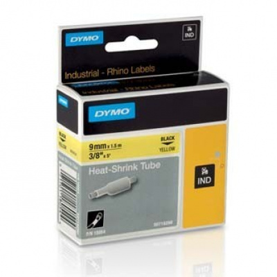 Dymo Rhino 18054, S0718290, 9mm x 1,5m fekete nyomtatás / sárga alapon, eredeti szalag
