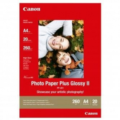 Canon Photo Paper Plus Glossy PP-201 2311B019, 260 g/m2, A4, 20db, fényes, tintasugaras, fehér, fotópapír