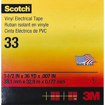 3M Scotch 33, elektromos szigetelőszalag, 38 mm x 33 m, fekete