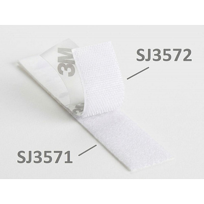 3M Hook & Loop™ SJ3571, fehér, hurkok 25 mm - méteráru (1dm=10cm)