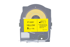 Max LM-509Y, 9mm x 8m, sárga utángyártott szalag