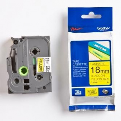 Brother TZ-641 / TZe-641, 18mm x 8m, fekete nyomtatás / sárga alapon, eredeti szalag