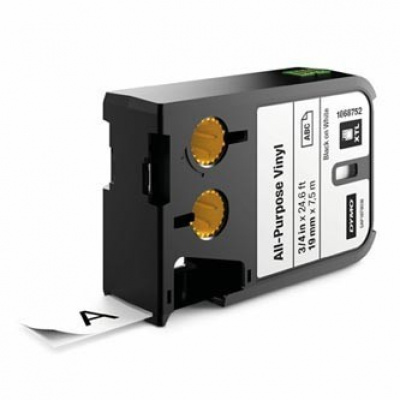 Dymo 1868752, 19mm x 7m, fekete nyomtatás / fehér alapon, eredeti szalag