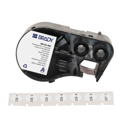 Brady M4-83-492 / 170781, 12.70 mm, Polyester, fekete nyomtatás / fehér alapon