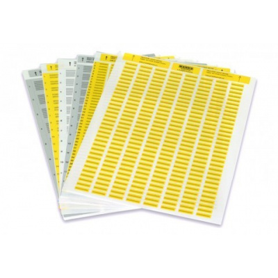 Partex PLL040006D4SM poliészter címkék 40x6 mm, sárga A4, 10x176db