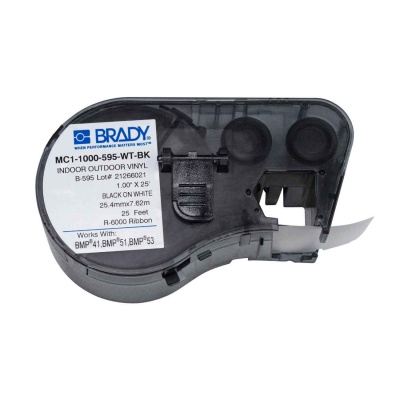 Brady MC1-1000-595-WT-BK / 131582, öntapadó szalag 25.40 mm x 7.62 m