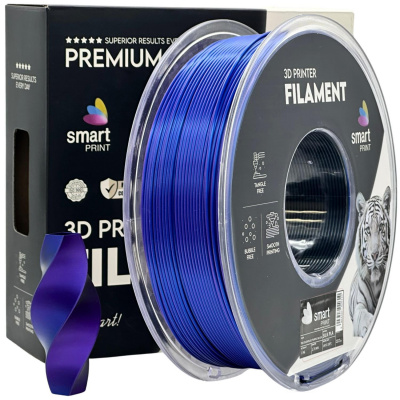 Smart Print FG-S117-E1, 3D filament, PLA Silk, 1,75mm, 1000g, Tri Color, Többszínű (Blue, Purple, Black)