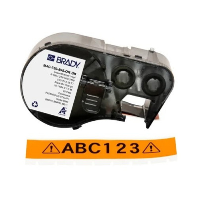 Brady M4C-750-595-OR-BK / 170828, 19.05 mm x 7.62 m, vinil, fekete nyomtatás / narancs alapon