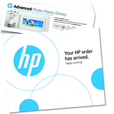 HP Advanced Photo Paper, 49V51A, foto papír, lesklý, bílý, 10,1x30,5cm, 4x12", 250 g/m2, 10 ks, inkoustový