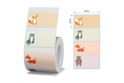 Niimbot A2A28431502, 40x20mm, 320db, Állatok, színes önragasztó címkék