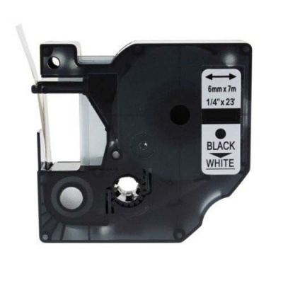 Dymo 43613, S0720780, 6mm x 7m fekete nyomtatás / fehér alapon, kompatibilis szalag 