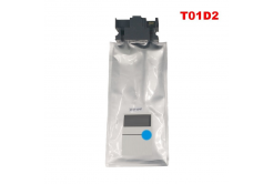 Epson T01D2, C13T01D200 XXL cián (cyan) kompatibilis tintapatron