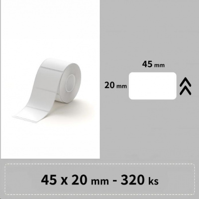 Niimbot A2A18918901, 45x20mm, 320db, fehér önragasztó címkék