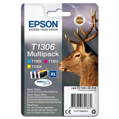Epson T1306 C13T13064012 színes (CMY) multipack eredeti tintapatron