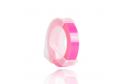 Dymo Omega, 9mm x 3m, fehér nyomtatás / fluoreszkáló rózsaszínű alapon, utángyártott szalag