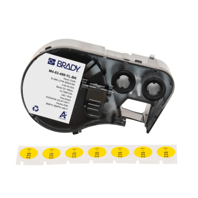 Brady M4-83-499-YL-BK / 170801, 12.70 mm, Nylon, fekete nyomtatás / sárga alapon