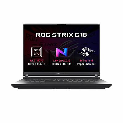 ASUS ROG Strix G16/G615LP-TS288Z/U7-255HX/16"/2560x1600/32GB/1TB/RTX 5070/operációs rendszer nélkül/Szürke/2R