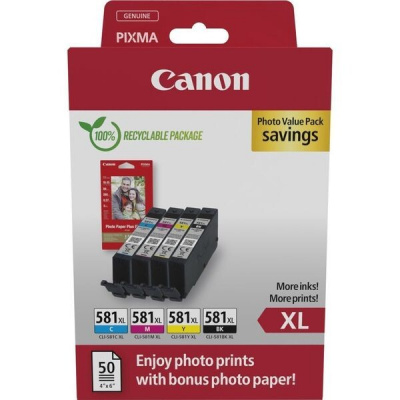 Canon PG-585XL/CL-586XL 6204C005 fekete/színes (black/color) multipack eredeti patronok + fotópapírok GP-501