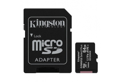 Kingston memóriakártya Canvas Select Plus, 64GB, micro SDXC, SDCS2/64GB, UHS-I U1 (Class 10), adapterrel, A1