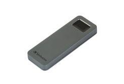 Verbatim 53656 Executive Fingerprint Secure, Külső SSD meghajtó, 512GB, 2.5", titkosított (256 bites AES) ujjlenyomat-olvasóval, USB-C, szürke