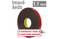3M VHB™ 4611, tl. 1,1 mm; tmavošedá oboustranně lepicí páska 25 mm x 33 m