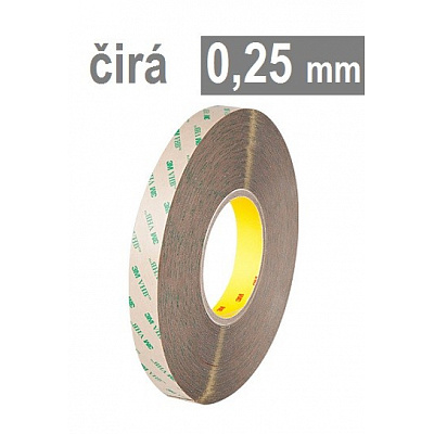 3M VHB™ 9473, 0,25 mm vastag, vékony átlátszó kétoldalas hordozó nélküli ragasztószalag 50 mm x 55 m