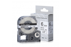 Epson LC-SS6KW, 6mm x 8m, fekete nyomtatás / fehér alapon, utángyártott szalag