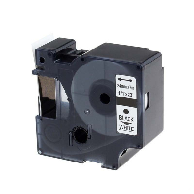Dymo 53713, S0720930, 24mm x 7m, fekete nyomtatás / fehér alapon, kompatibilis szalag 