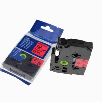 Brother TZ-431 / TZe-431, 12mm x 8m, fekete nyomtatás / piros alapon, kompatibilis szalag 