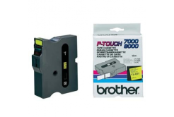Brother TX-651, 24mm x 15m, fekete nyomtatás / sárga alapon, eredeti szalag