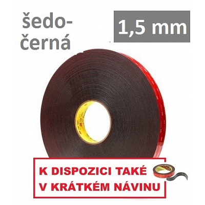 3M VHB™ 5962-F, 1,5 mm vastag; szürke-fekete kétoldalas ragasztós akril szalag 19 mm x 33 m