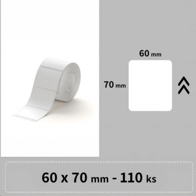 Niimbot A2A28228501, 60x70mm, 110db, fehér önragasztó címkék