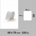 Niimbot A2A28228501, 60x70mm, 110 db, fehér öntapadós címkék