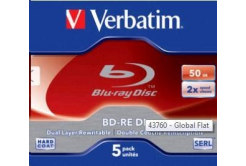 VERBATIM BD-RE DL (5 csomag)Blu-Ray/Jewel/2x/50GB