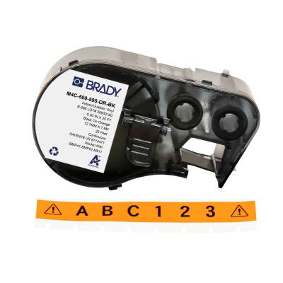 Brady M4-83-499-OR-BK / 170804, 12.70 mm, Nylon, fekete nyomtatás / narancs alapon