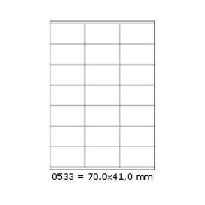 Öntapadó címkék 70 x 41 mm, 21 címek, A4, 100 ív