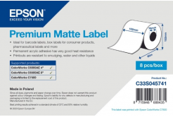 Epson C33S045741 Premium Matte, a ColorWorks esetében, 102mmx60m, fehér öntapadó címkék