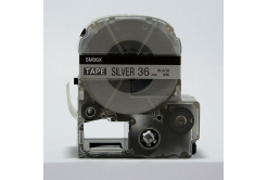 Epson LC-SM36X, 36mm x 8m, fekete nyomtatás / matt ezüst alapon, utángyártott szalag