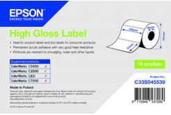 Epson C33S045539 High Gloss, a ColorWorks esetében, 102x51mm, 610db, fehér öntapadó címkék