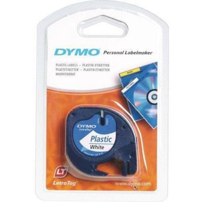 Dymo LetraTag 59422, S0721560, 12mm x 4m, fekete nyomtatás/fehér alapon, eredeti szalag