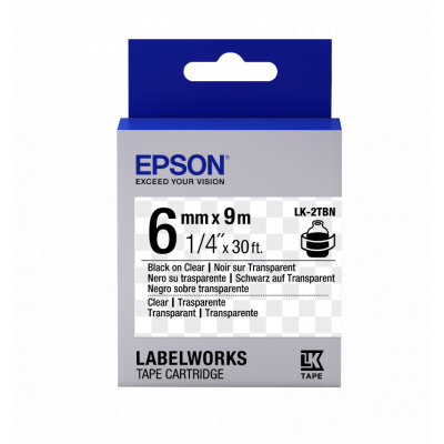 Epson LabelWorks LK-7TBN C53S657007 36mm x 9m, fekete nyomtatás / átlátszó alapon, eredeti szalag