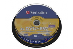 VERBATIM DVD+RW(10 csomag)Spindle4x/DLP/4.7GB
