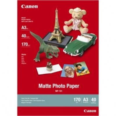 Canon Matte Photo Paper, fotópapírok, matt, fehér, A3, 170 g/m2, 40 db, MP-101 A3, inkoustový