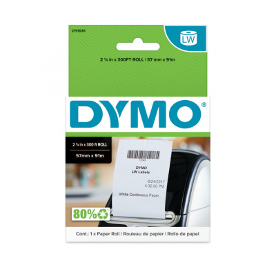 Dymo 2191636, 57mm x 91m, fehér nem öntapadós pénztárgépes nyugták