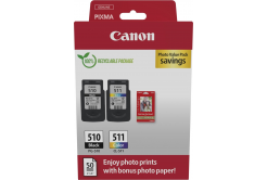 Canon PG-510/CL-511/GP-501 2970B017 színes (color) multipack eredeti patronok + fotópapírok