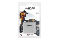 Kingston memóriakártya-olvasó USB (3.2), Workflow Dual-Slot SDHC/SDXC UHS-II Card Reader, SD, külső, ezüst