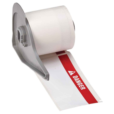 Brady M7-38-483-DANGER / 174623, 101.60 mm, Polyester, piros nyomtatás / fehér alapon