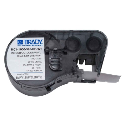 Brady MC1-1000-595-RD-WT / 131596, öntapadó szalag 25.40 mm x 7.62 m