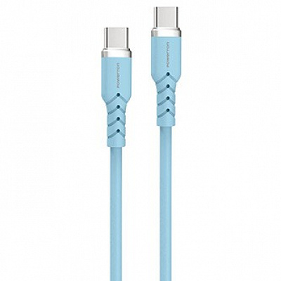 Powerton ENERGY PASTEL EDITION USB-C kábel, 100W, 1 m, szilikon, kék